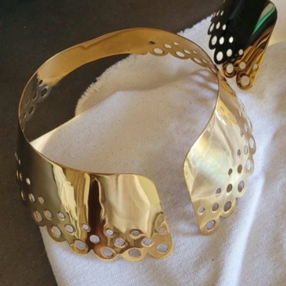 Solid brass set lot gold collar 2 pieces
